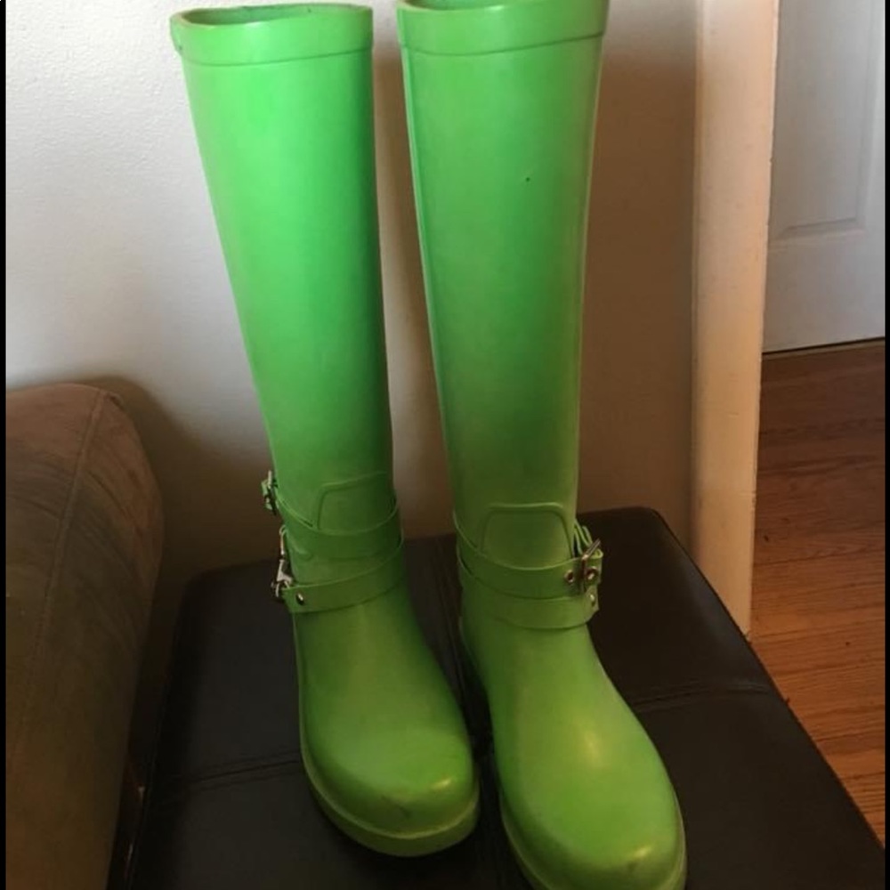 Coach Lori Green Rain Boots Sz 7